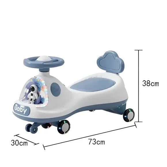 Astonaut-Themed Ride-On Swing Car With Lights BD269 thumbnail 3