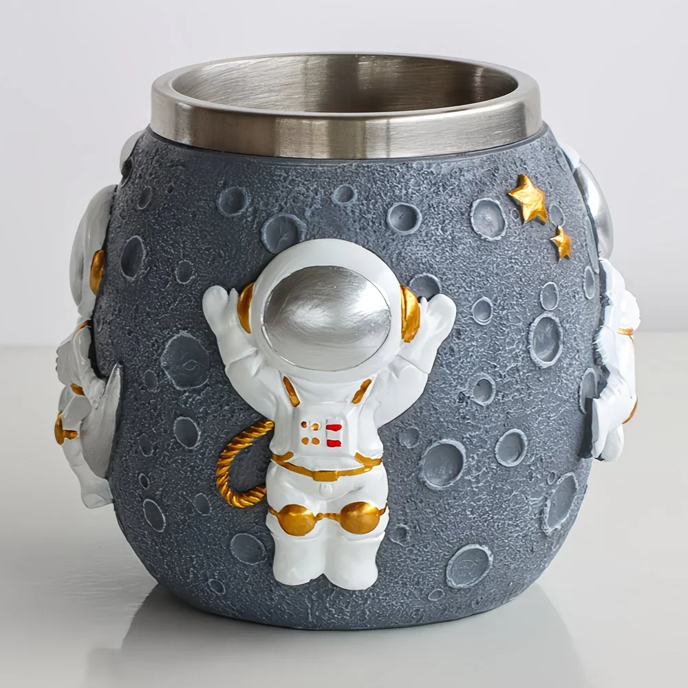 1 astronaut pattern mug stainless steel coffee cup beer mug gift for space enthusiasts Product details 7