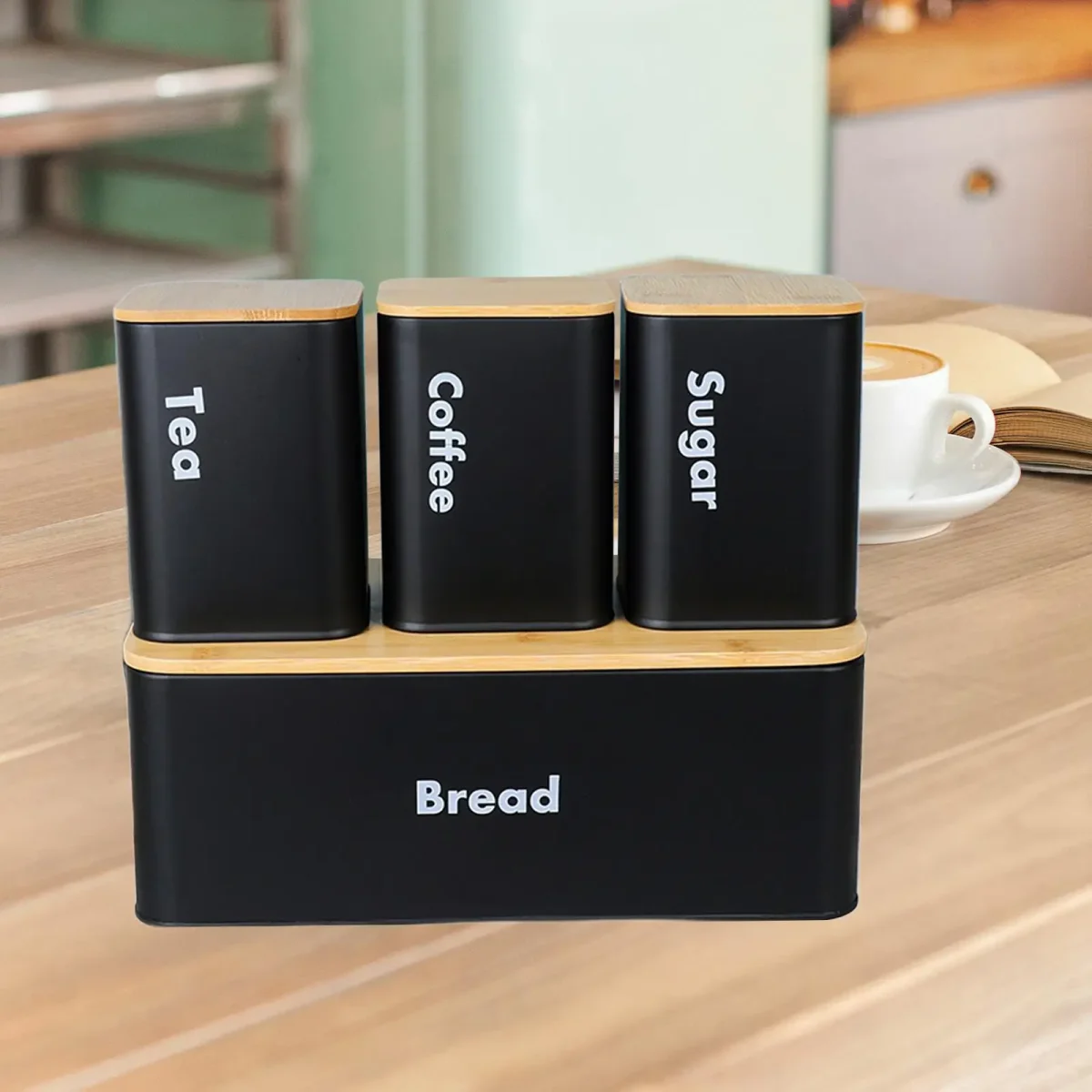 Kitchen Canisters Set with Lid Cover Portable Practical Rustic Metal Bread Box Kitchen Canisters Set with Lid Cover Portable Practical Rustic Metal Bread Box