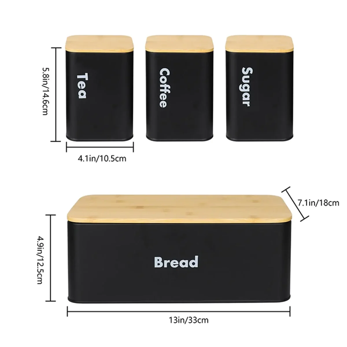 Kitchen Canisters Set with Lid Cover Portable Practical Rustic Metal Bread Box Kitchen Canisters Set with Lid Cover Portable Practical Rustic Metal Bread Box