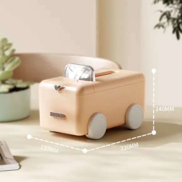 Car-Shaped Tissue Box Holder with Phone Stand for Bathroom Vanity