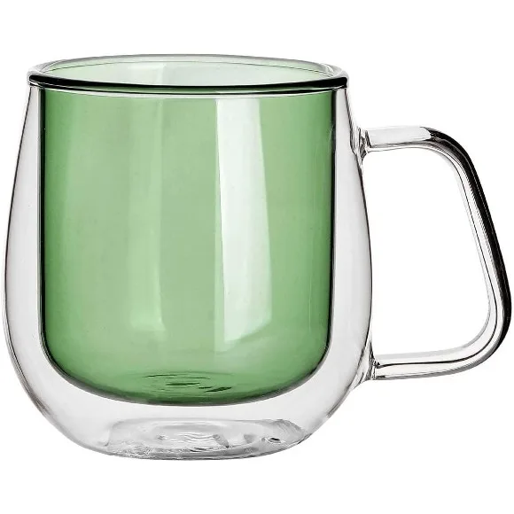 Coffee Mug Double Walled Glass with Handle 300ml