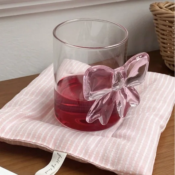 Cute Bow Glasses Cup Clear Crystal Cup 1-Pcs