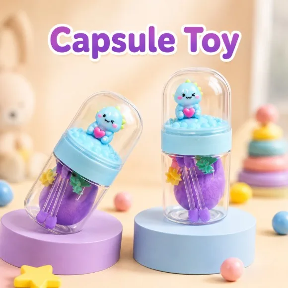 Cute Capsule Beauty Accessories Set / Cute Capsule Toy & Beauty Kit