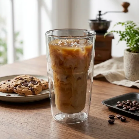 Double Walled Borosilicate Glass Water Glass Latte Macchiato Long Drink & Cocktail Glasses 1 Pieces