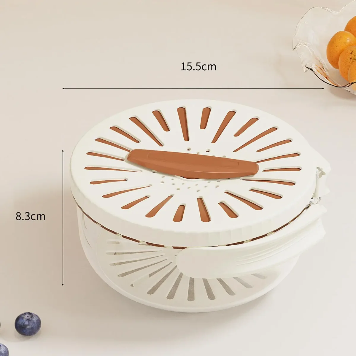 Drain Basket Keeper Container Practical Fruit Colander Foldable Handle Food Storage Container Removable Basket for Strawberry
