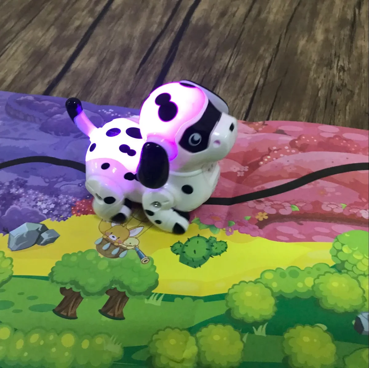 Magic Inductive Educational line following robot, Mini Dog with Colorful LED Lights Toys Gift for Kids