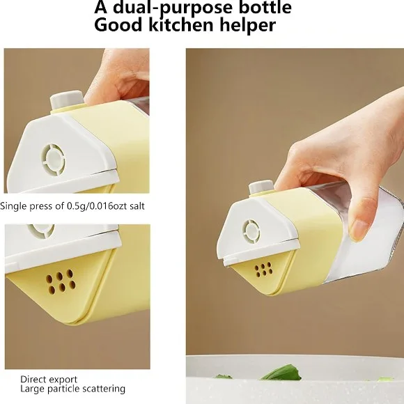 Dual-Purpose Salt Shaker with Measuring & Sprinkle Modes