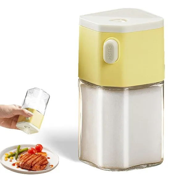 Dual-Purpose Salt Shaker with Measuring & Sprinkle Modes