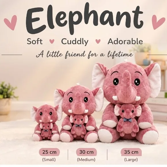 Elephant with Baby Elephant Soft Toy