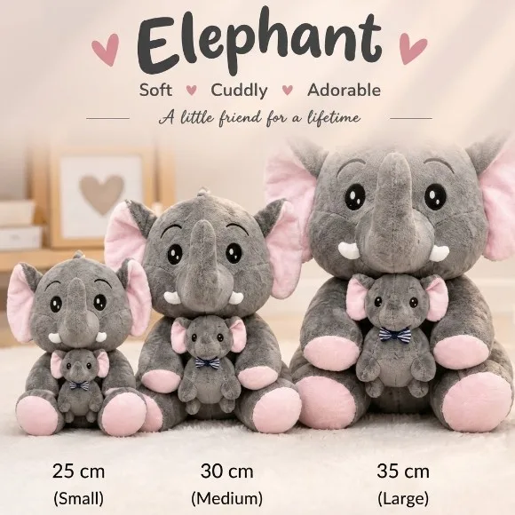 Elephant with Baby Elephant Soft Toy