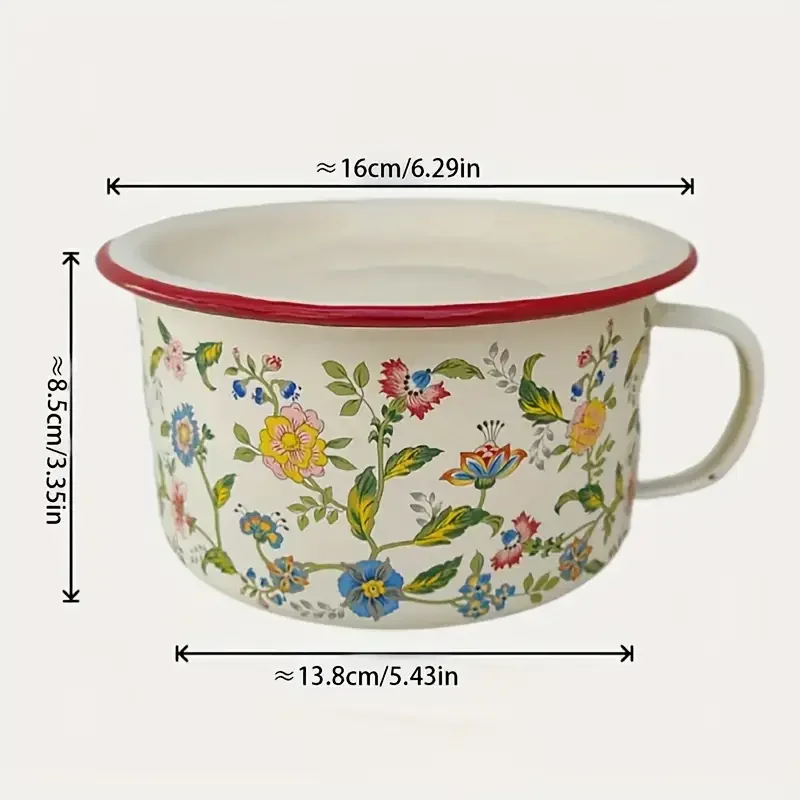 bowl with lid set durable retro enamelware bowls for soup noodles salad microwave safe round bowls for christmas halloween easter hanukkah thanksgiving 1 piece details 1