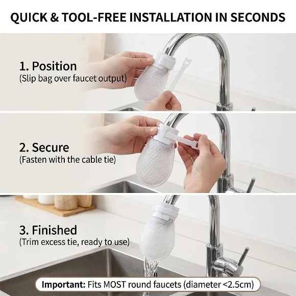 Faucet Filter Cotton Bag Kitchen Faucet Filter Bags Pack of 10