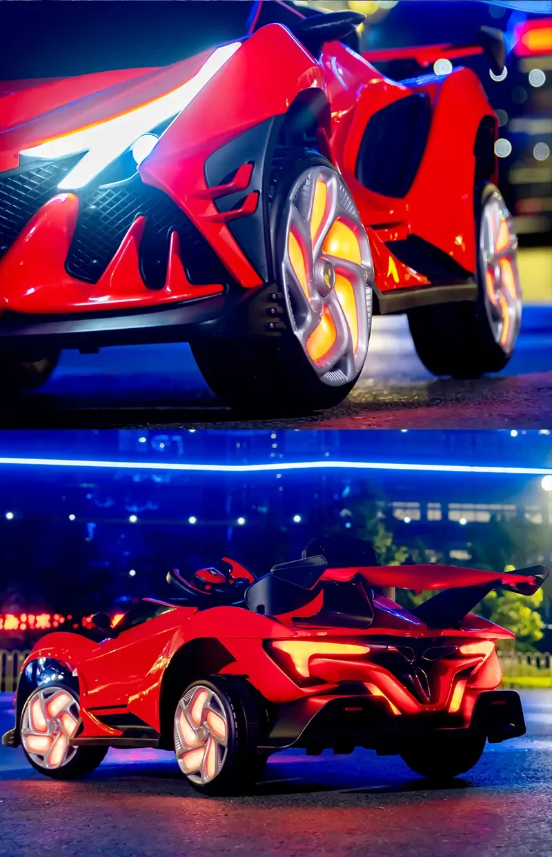 Children&prime;s Outdoor Electric Toy Sports Car/Dual Wheel Drive 380 Motor/Multiple Driving Modes/Remote Control Sports Car