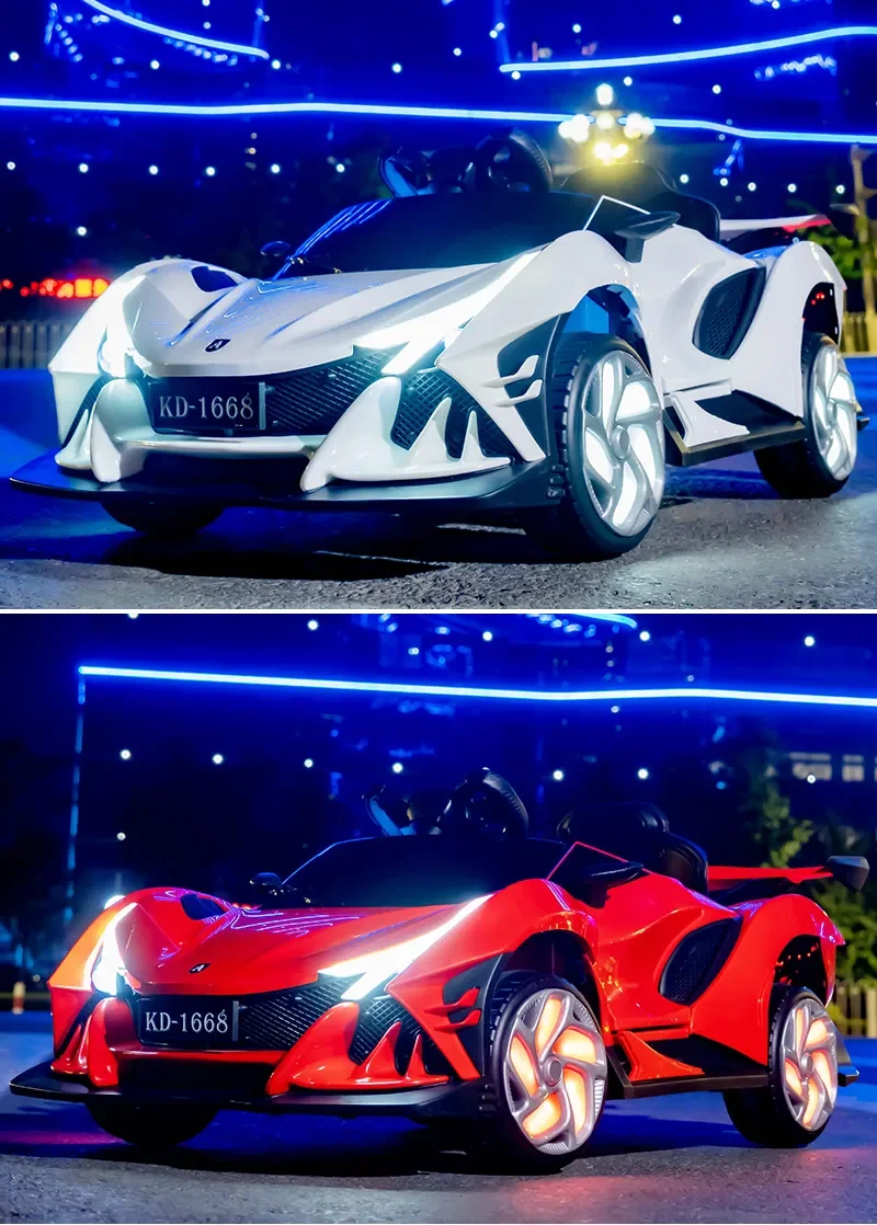 Children&prime;s Outdoor Electric Toy Sports Car/Dual Wheel Drive 380 Motor/Multiple Driving Modes/Remote Control Sports Car