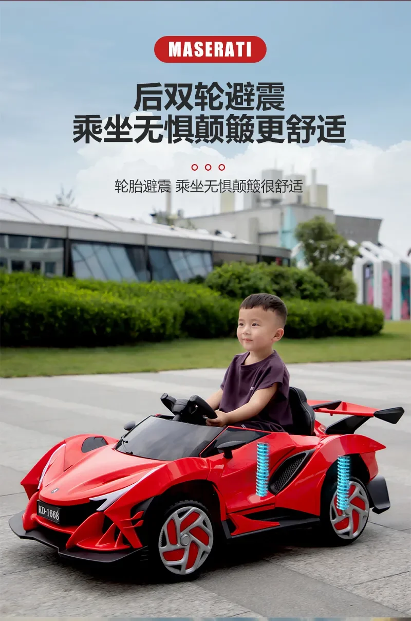 Children&prime;s Outdoor Electric Toy Sports Car/Dual Wheel Drive 380 Motor/Multiple Driving Modes/Remote Control Sports Car