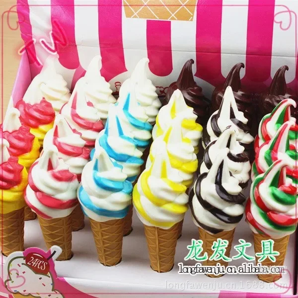 搞笑冰淇淋设计折叠圆珠笔,卡通印花塑料短圆珠笔016