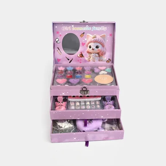 Girls Cosmetic Family Storage Box Nail Art Makeup Set