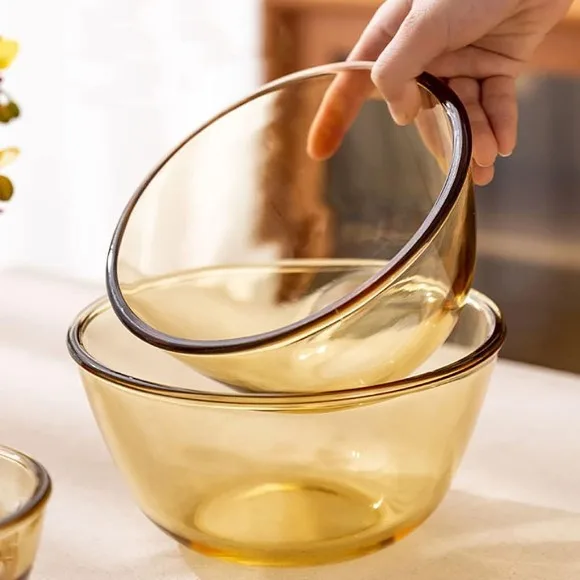 Glass Salad Mixing Serving Bowls Microwave and Dishwasher Safe