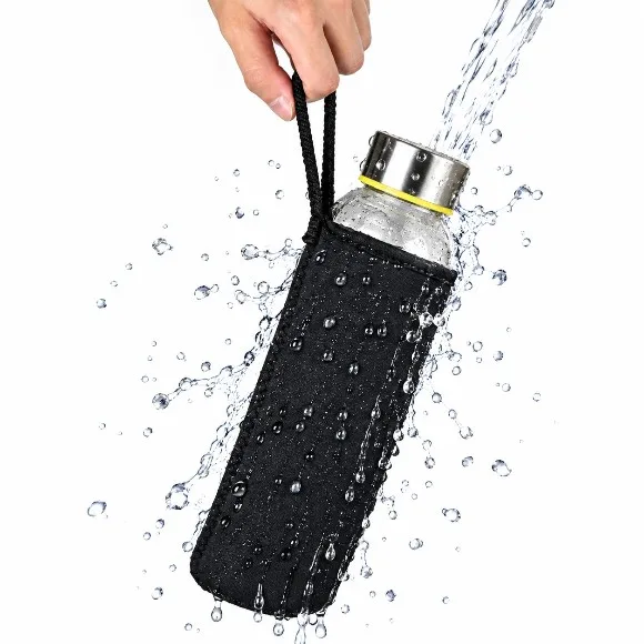 Glass Water Bottle With Cover 520-ML