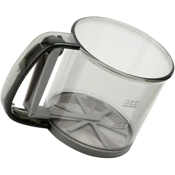 Hand Operated Flour Sieve Cup, PP Baking Sifter for Cocoa Sugar