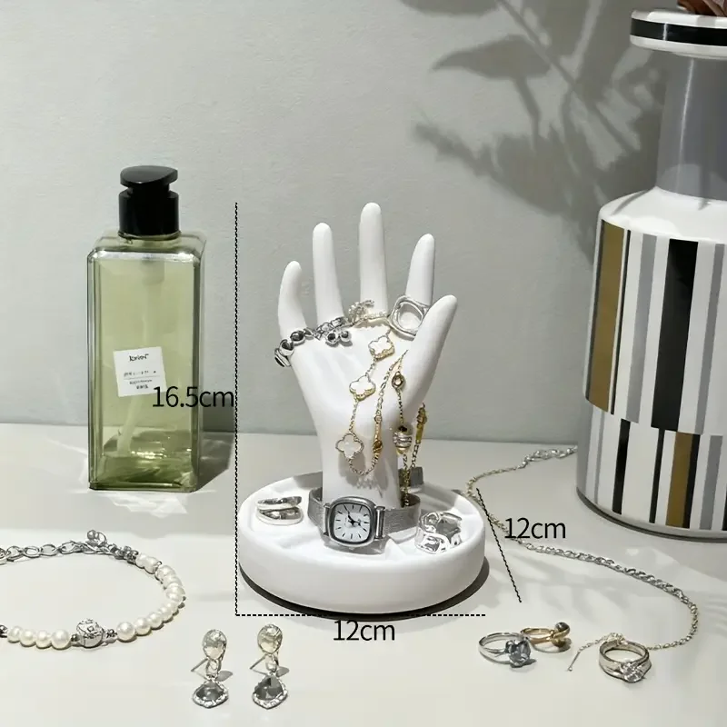 1 hand shaped jewelry display stand with an elegant white end and tapered fingers suitable for rings bracelets earrings perfect gift for christmas valentines day mothers day Product details 1