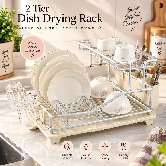 Heavy Duty Aluminum Stainless Steel Dish Rack