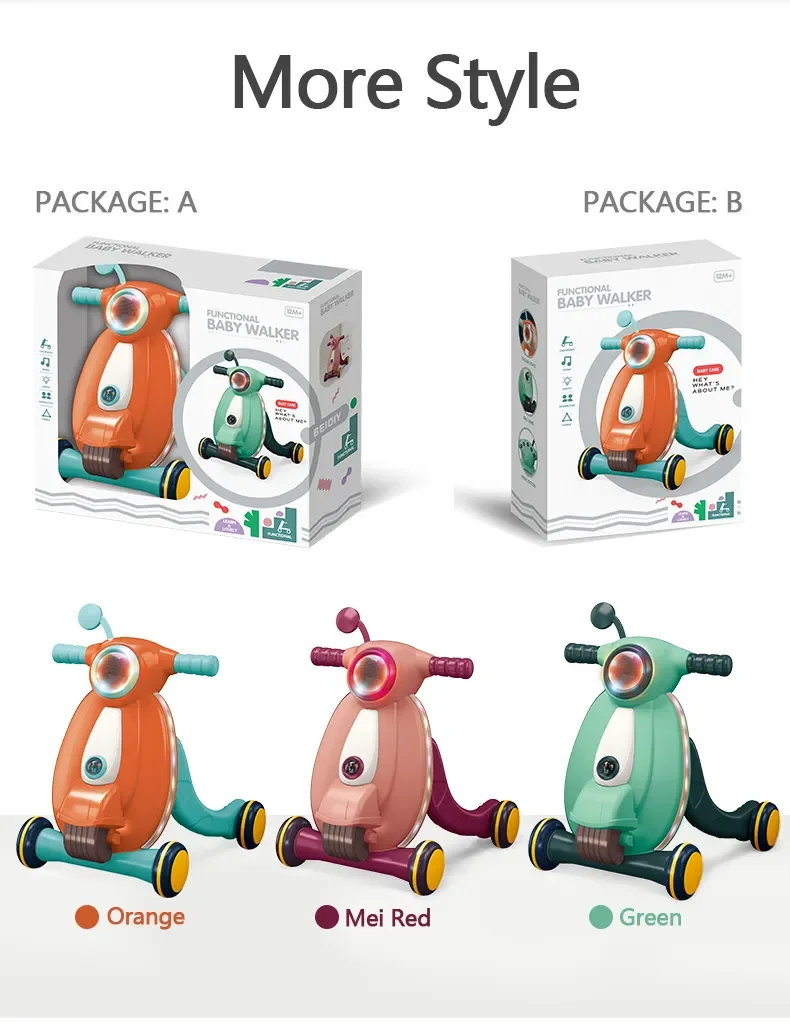 QS Toy The New Walker Push Hand Car Kids Baby Prevent Falls Toys Correct Leg Shape Toy with Light Music 1 3 Years Old Childrens