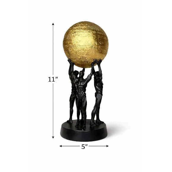 Atlas World Globe Sculpture Center Piece Decor
