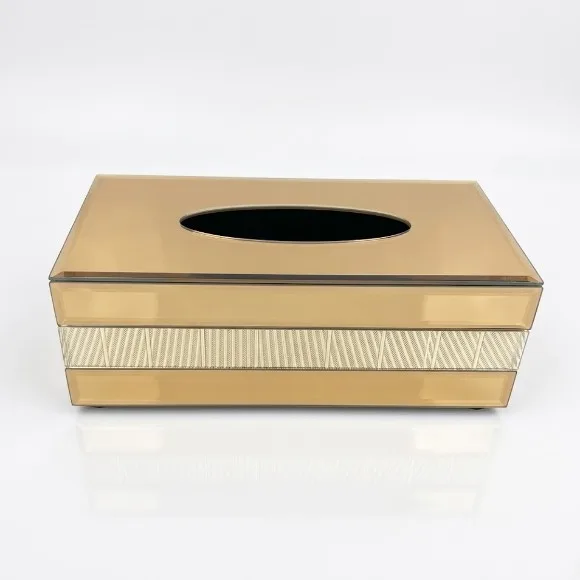 Orchid Crystal Glass Tissue Box