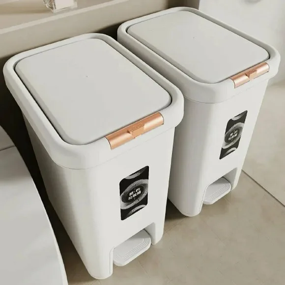 Plastic Pedal Bin Hydraulic Dustbin Trash Can 15 Liter