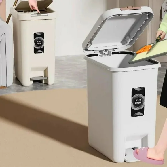 Plastic Pedal Bin Hydraulic Dustbin Trash Can 15 Liter