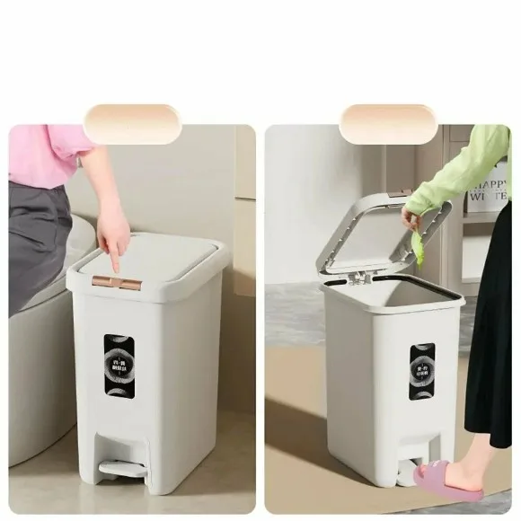 Plastic Pedal Bin Hydraulic Dustbin Trash Can 15 Liter