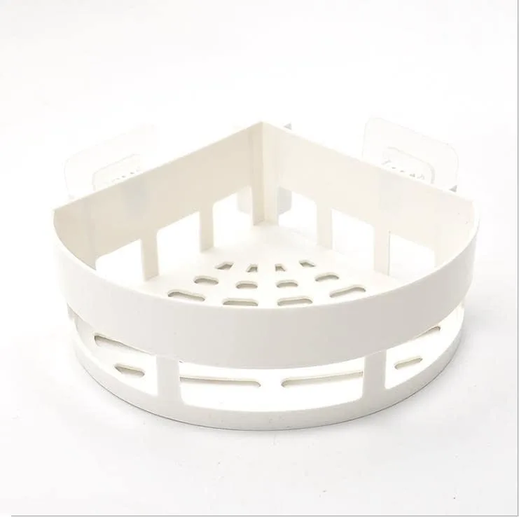 Plastic Wall Mount Triangle Shape Corner Shelf Basket Shower Caddy Rack Storage Shelves Shampoo Holder for Bathroom Kitchen