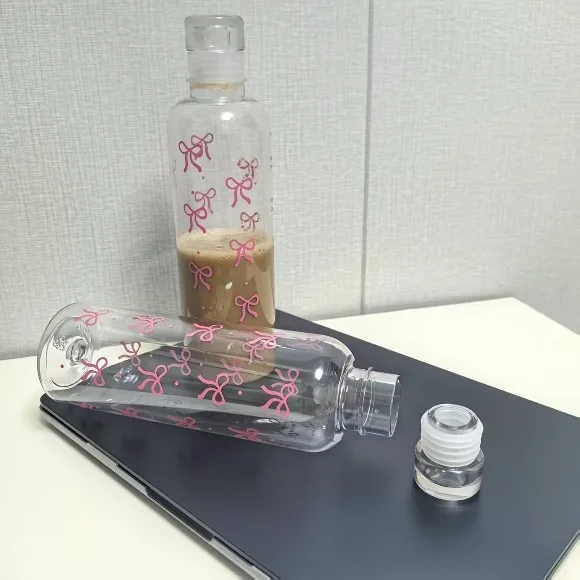 Pookie Bow Water Bottle Borosilicate Glass Fitness Timeline 750ml