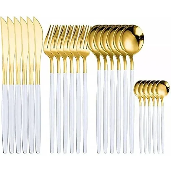 Portuguese Cutlery Set of Spoons, Forks and Knives Set Wooden Box - 24 Pieces