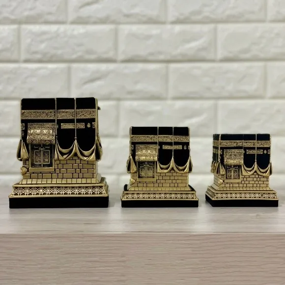 Premium Khana Kaaba Replica Showpiece High-Grade Fiber Islamic Tabletop Decor 4, 5.5, 8 Inch