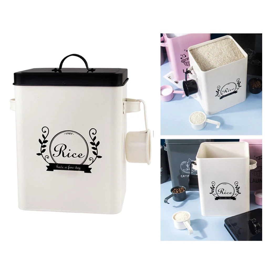 Multipurpose Laundry Powder Boxes with Spoon and Lid Household Tin Iron Washing Powder Bucket Cereal Dispenser Storage Box Multipurpose Laundry Powder Boxes with Spoon and Lid Household Tin Iron Washing Powder Bucket Cereal Dispenser Storage Box