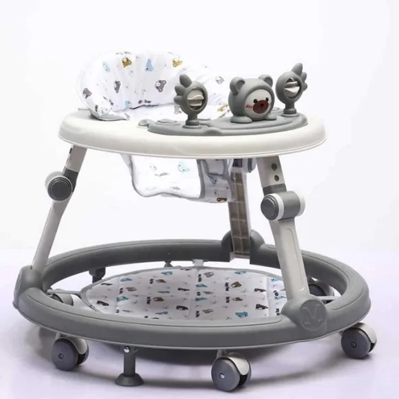 Baby Walker Musical with Toy Panel 360° Wheels Adjustable  6-18 Months