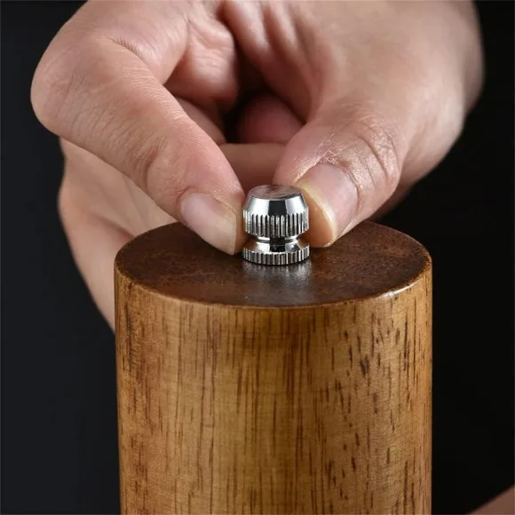 Salt and Pepper Grinder Crystal Acrylic Wood Adjustable Coarseness Ceramic Core Pepper Mill