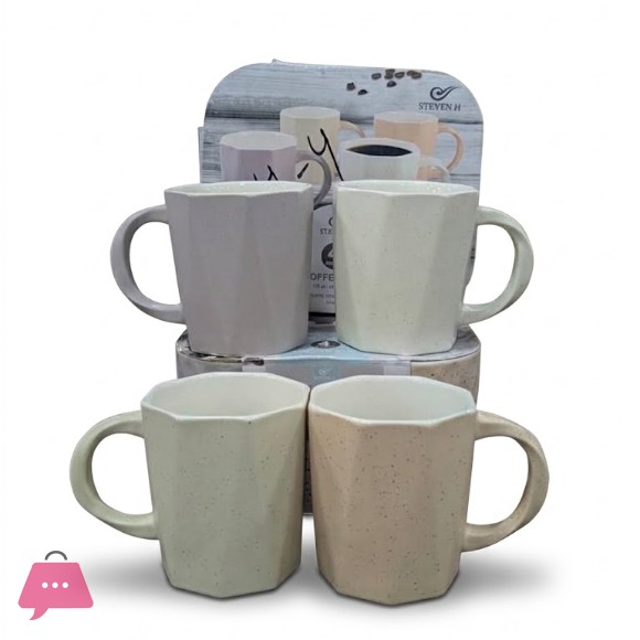 Set of 4 Granite Ceramic Mugs in Box thumbnail 6