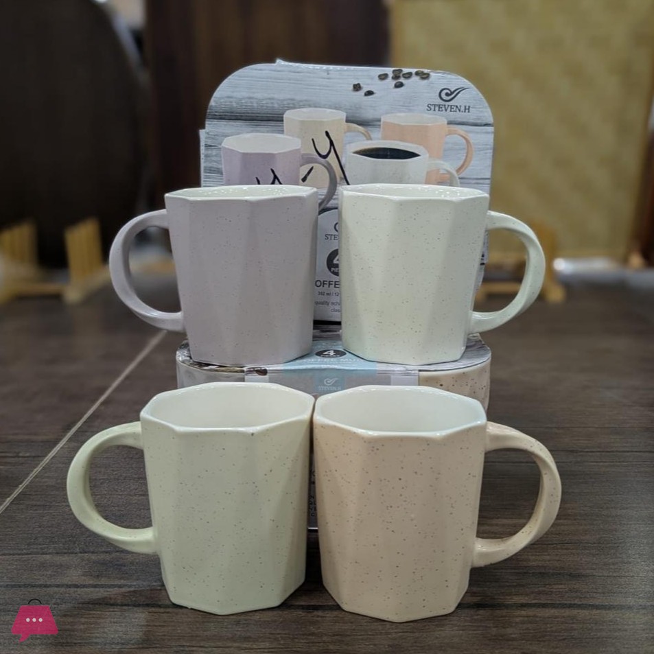 Set of 4 Granite Ceramic Mugs in Box thumbnail 9