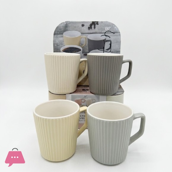 Set of 4 Granite Ceramic Mugs in Box thumbnail 5