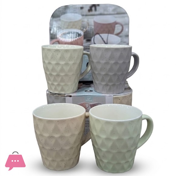 Set of 4 Granite Ceramic Mugs in Box thumbnail 4