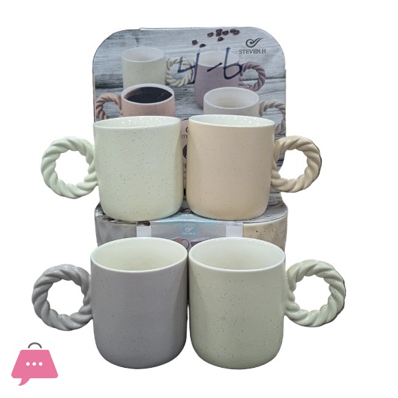 Set of 4 Granite Ceramic Mugs in Box thumbnail 2