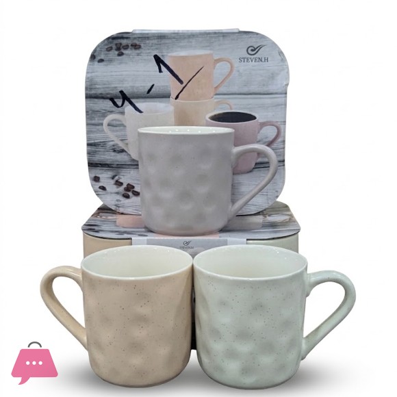 Set of 4 Granite Ceramic Mugs in Box thumbnail 3