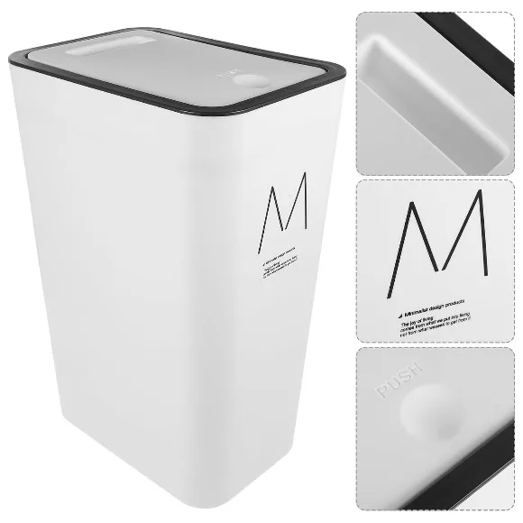 Modern Press Top Slim Plastic Rubbish Bin 12Liter