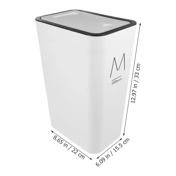 Modern Press Top Slim Plastic Rubbish Bin 12Liter