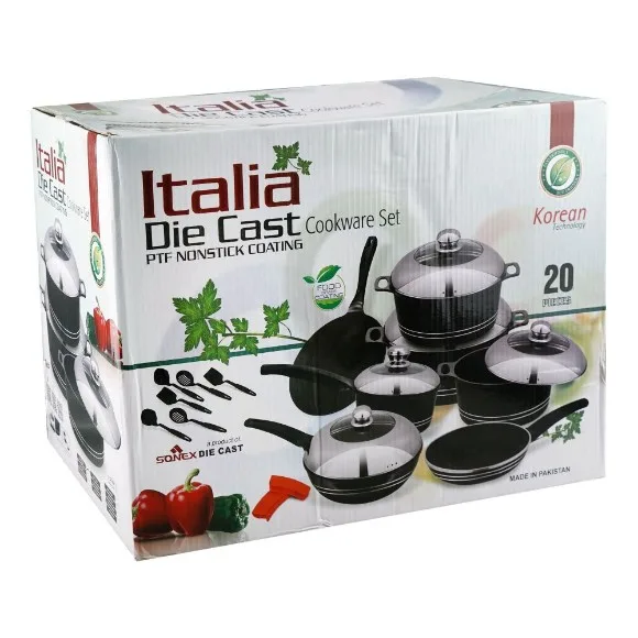 Sonex Italia Die Cast Non-Stick Cookware Sat 20 Pieces