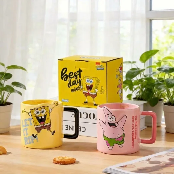 SpongeBob Patrick Star Glossy Glaze Porcelain Funny Animation Ceramic Mug With Handle